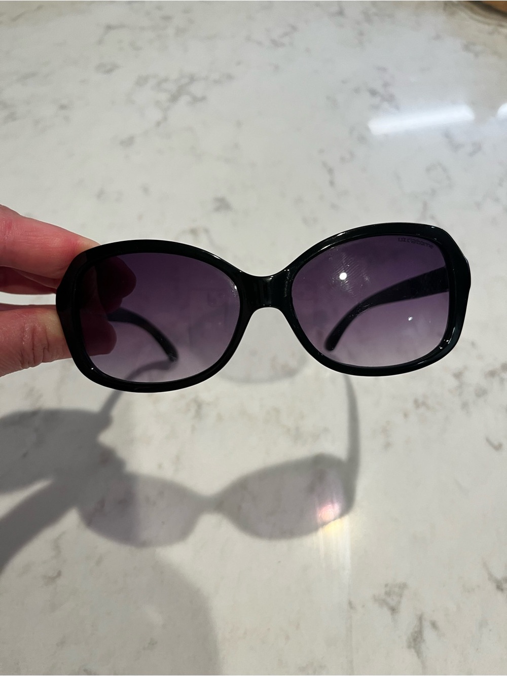Black Sunglasses with Gradient Purple Lenses - Women's Accessories